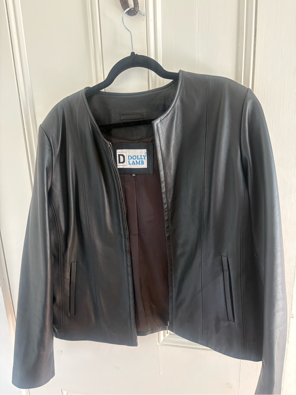 Women’s Black Leather Lamb skin Jacket. Minimalist, biker, blazer